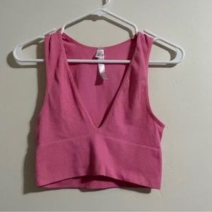 pink ribbed urban outfitters tank top